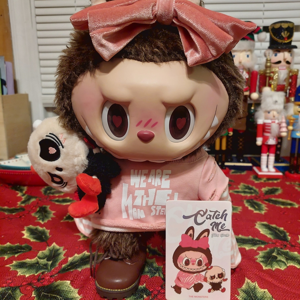 Catch Me The Monsters Cute Plush Doll with Pink Bow